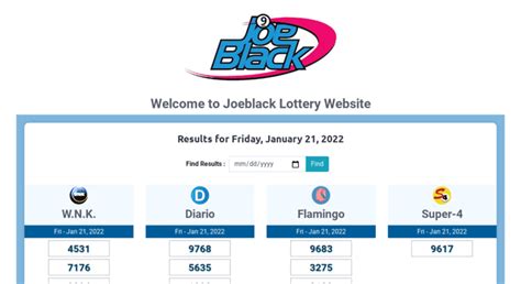 joeblack lottery com winning numbers